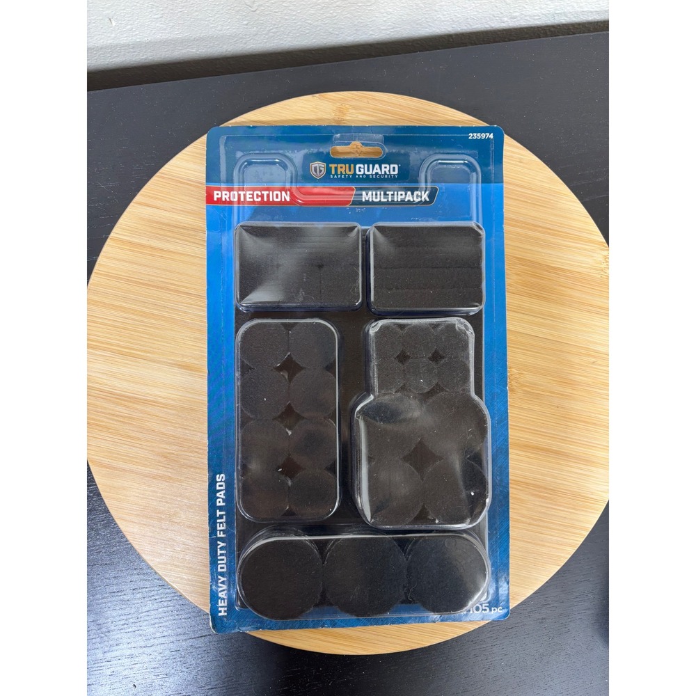 TruGuard Heavy Duty Felt Pads 105 pc Black Self-Adhesive Multipack 235974 New